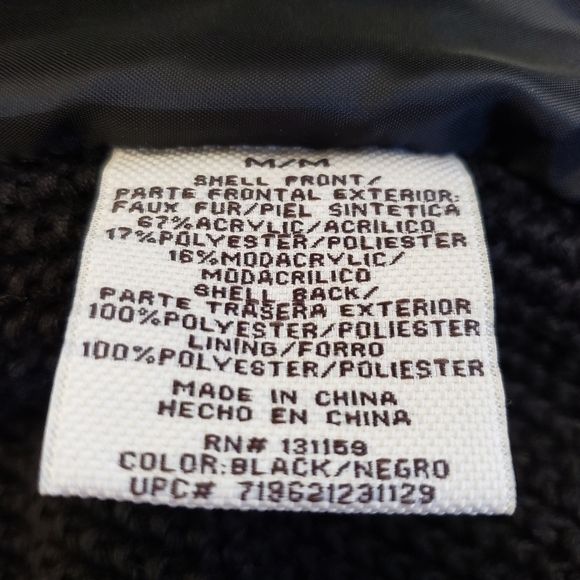 Sebby Collection Womens Black Faux Fur Knit Back Vest Size Medium - Picture 5 of 7